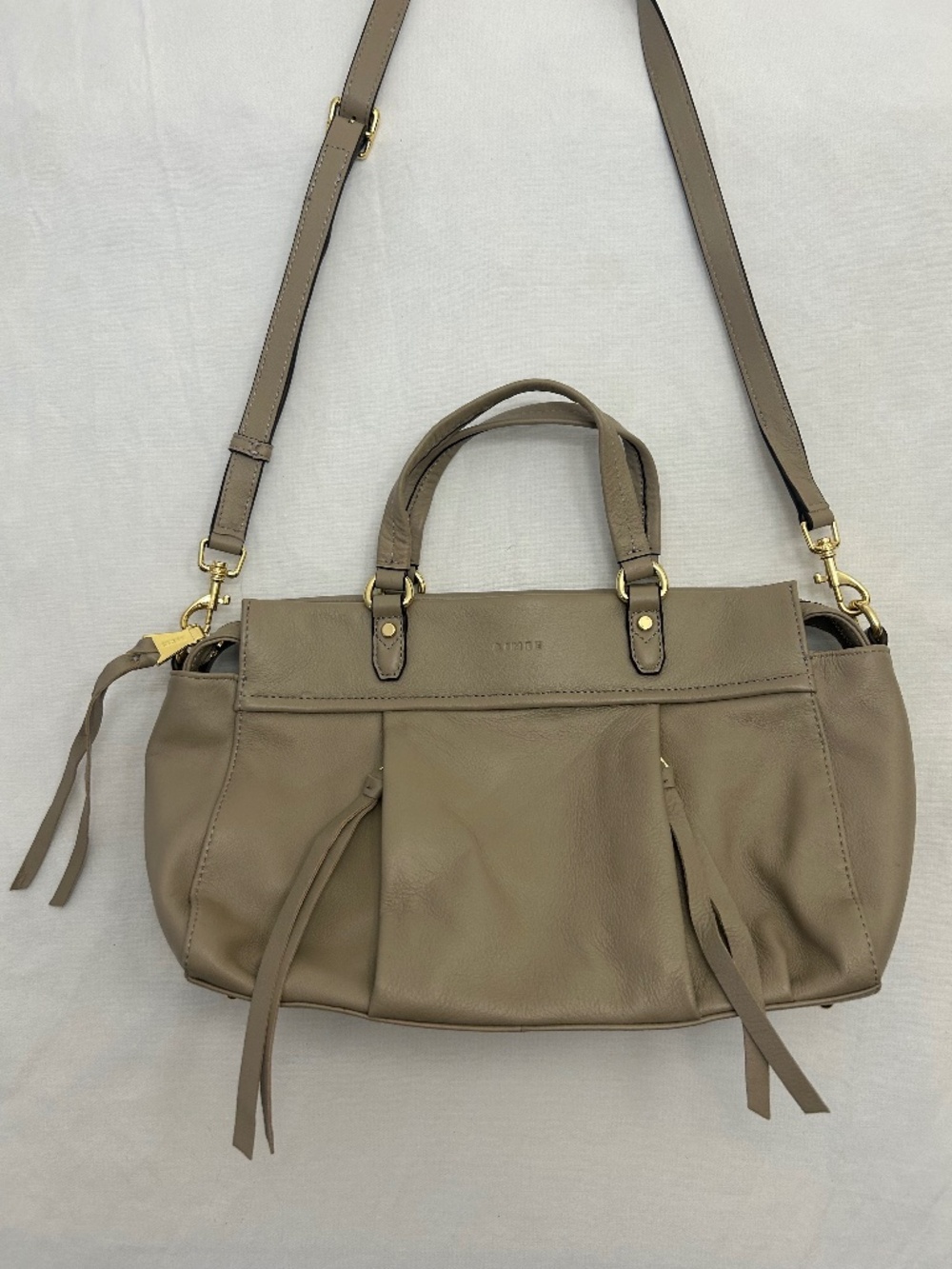 Aimee Kestenberg Weekend Worn Leather Satchel In Pottery Taupe